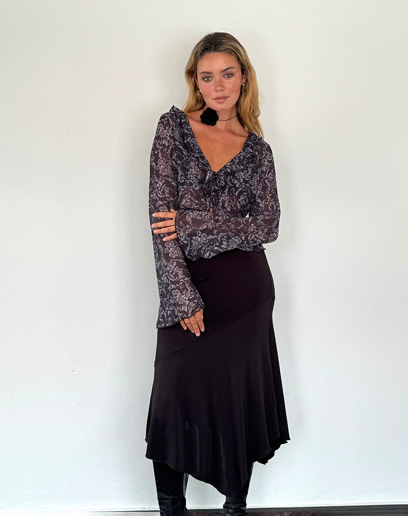 Image of Lakota Cardigan mit schwarzem Barockdruck