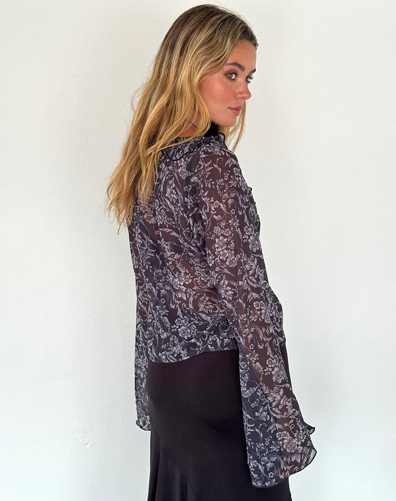 Image of Lakota Cardigan mit schwarzem Barockdruck