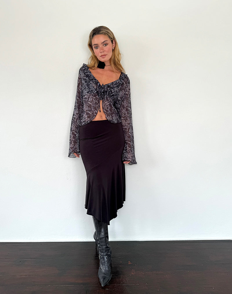 Image of Lakota Cardigan mit schwarzem Barockdruck