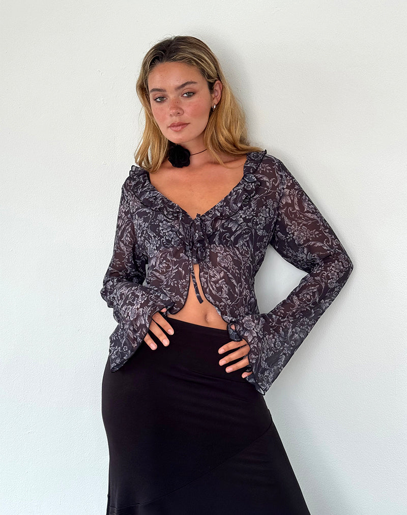 Image of Lakota Cardigan mit schwarzem Barockdruck