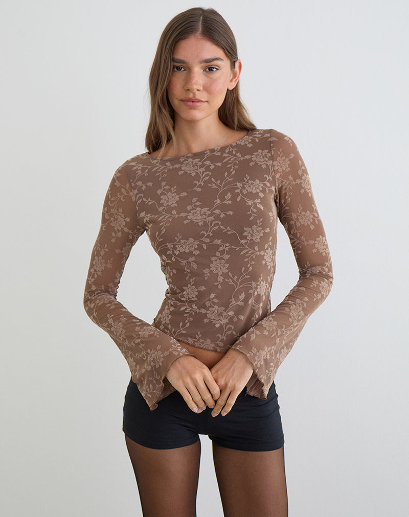 Bild von Lakya Top in Leafy Flock Dark Taupe