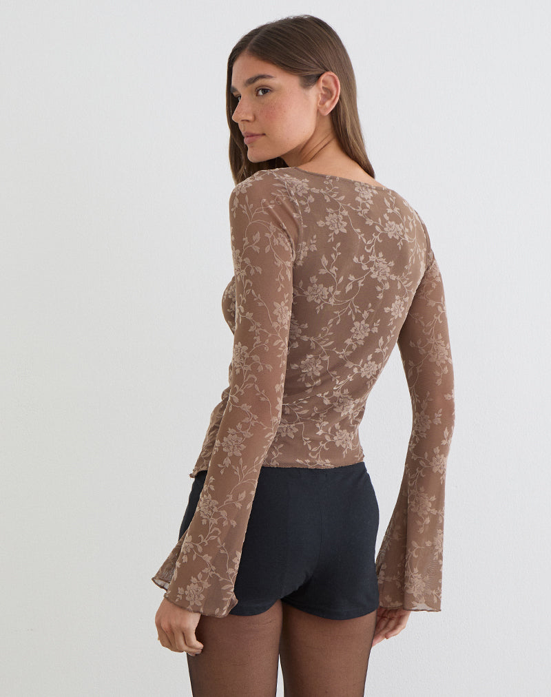 Bild von Lakya Top in Leafy Flock Dark Taupe