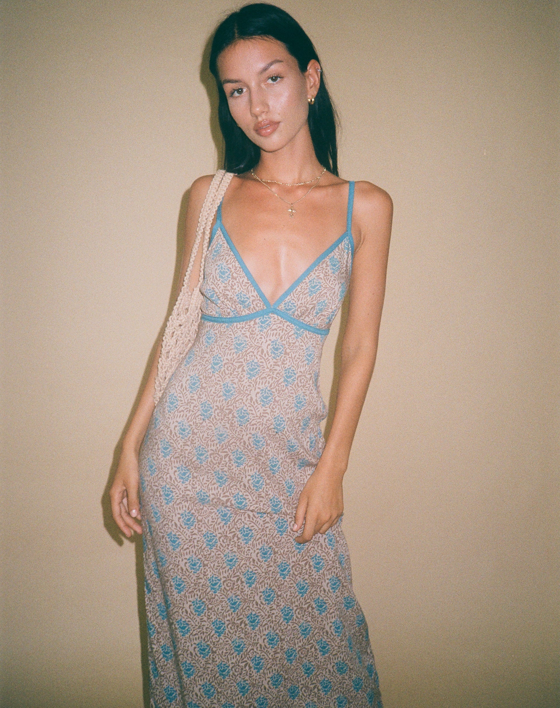 Bild von Lalu Midikleid in Bohemian Batik Blau Braun