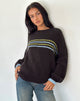 Image of Lamees Pullover aus braunem Strick mit Streifen