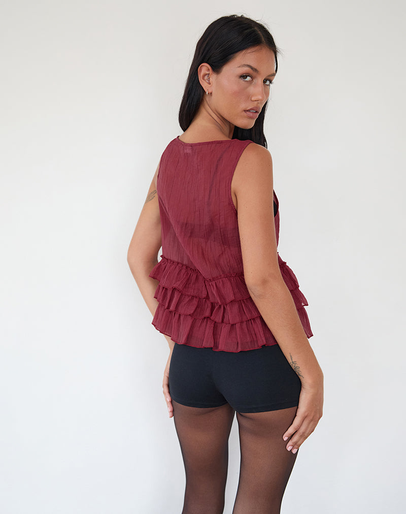 Image of Lamina Ungefütterte Bluse in Maroon