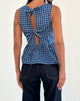 Image of Lanzo Oberteil mit Krawatte aus Popeline Navy Tartan