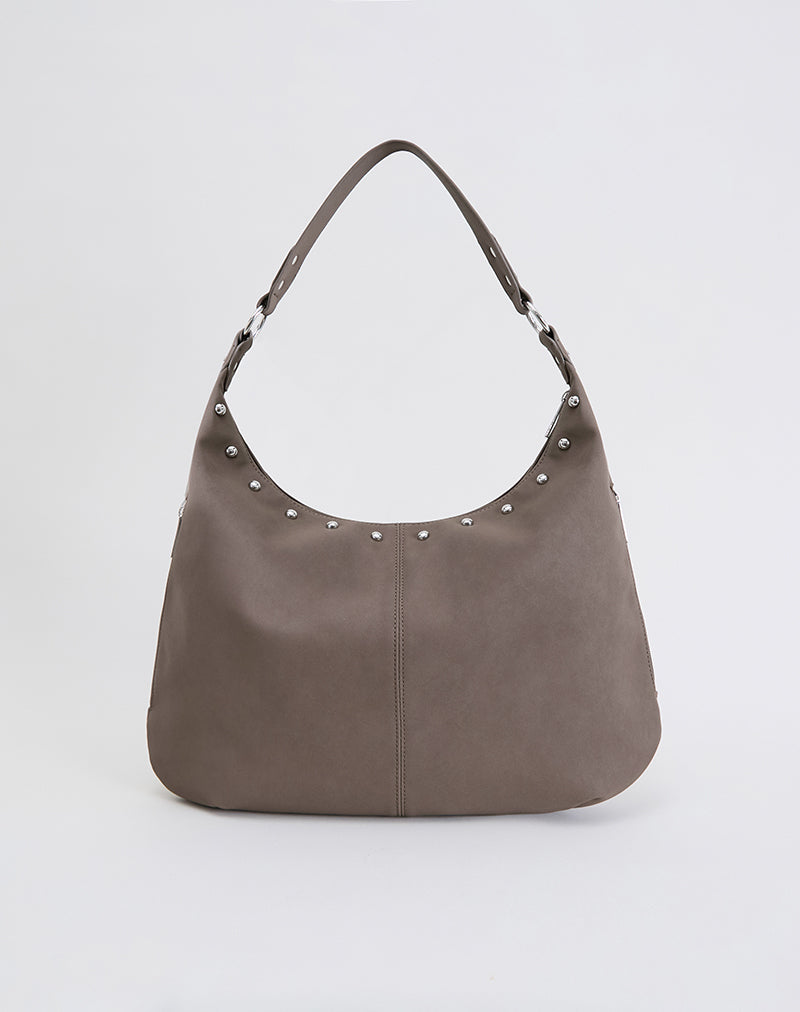 Große braune Tasche mit Nieten