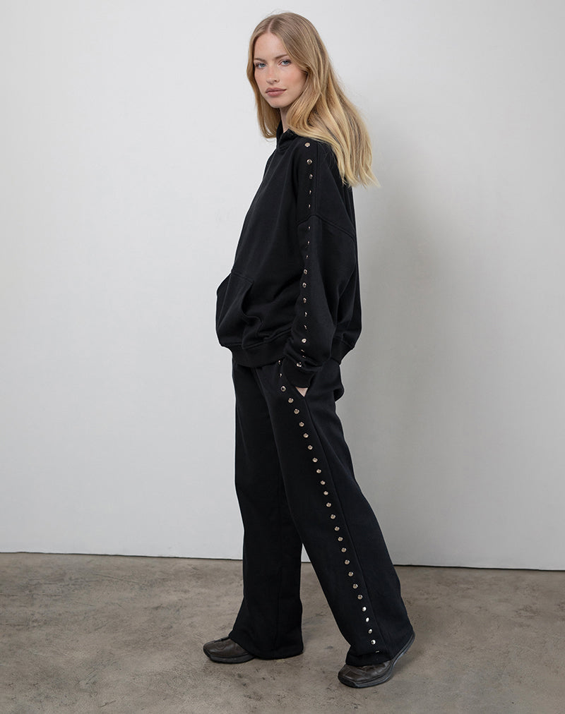 Image of Lark Loose Fit Jogger in Schwarz mit Nieten