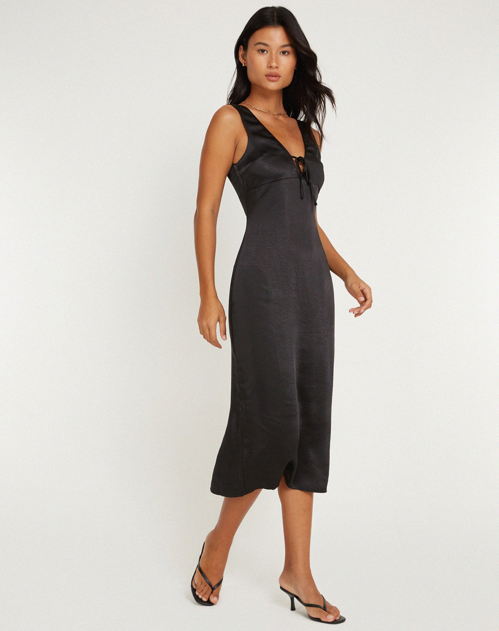 Lasanda Midikleid in Schwarz