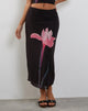 Image of Lassie Midirock in Schwarz mit rosafarbener Blumenapplikation