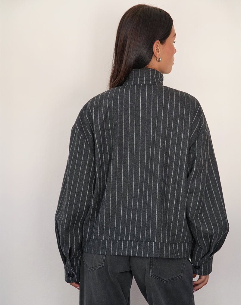Image of Lastika Jacke in Charcoal Nadelstreifen