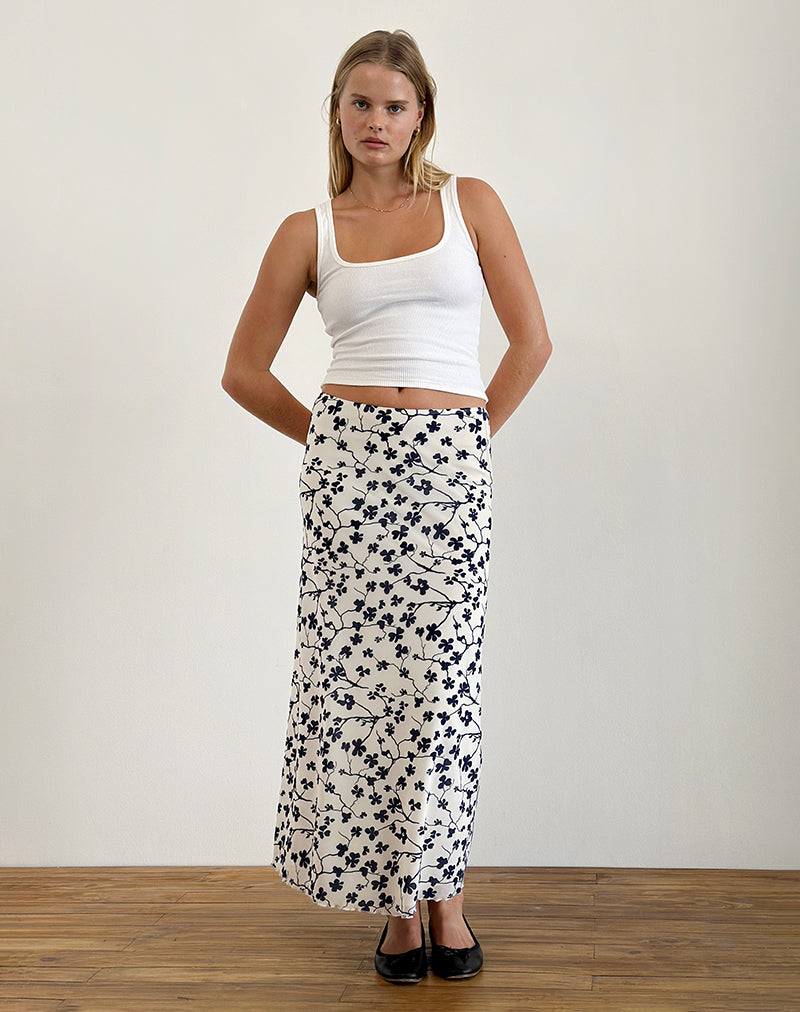 Latika Rock in Grunge Floral Flock Creme
