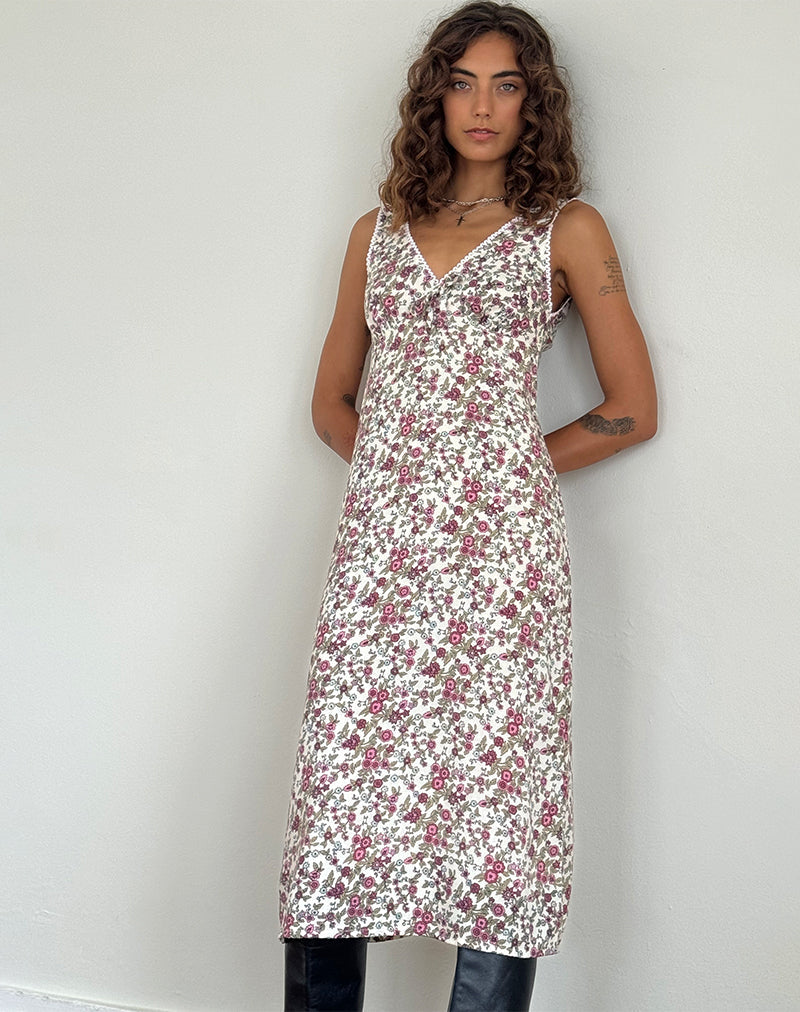 Lavisha Midikleid in Vintage Bloom Elfenbein