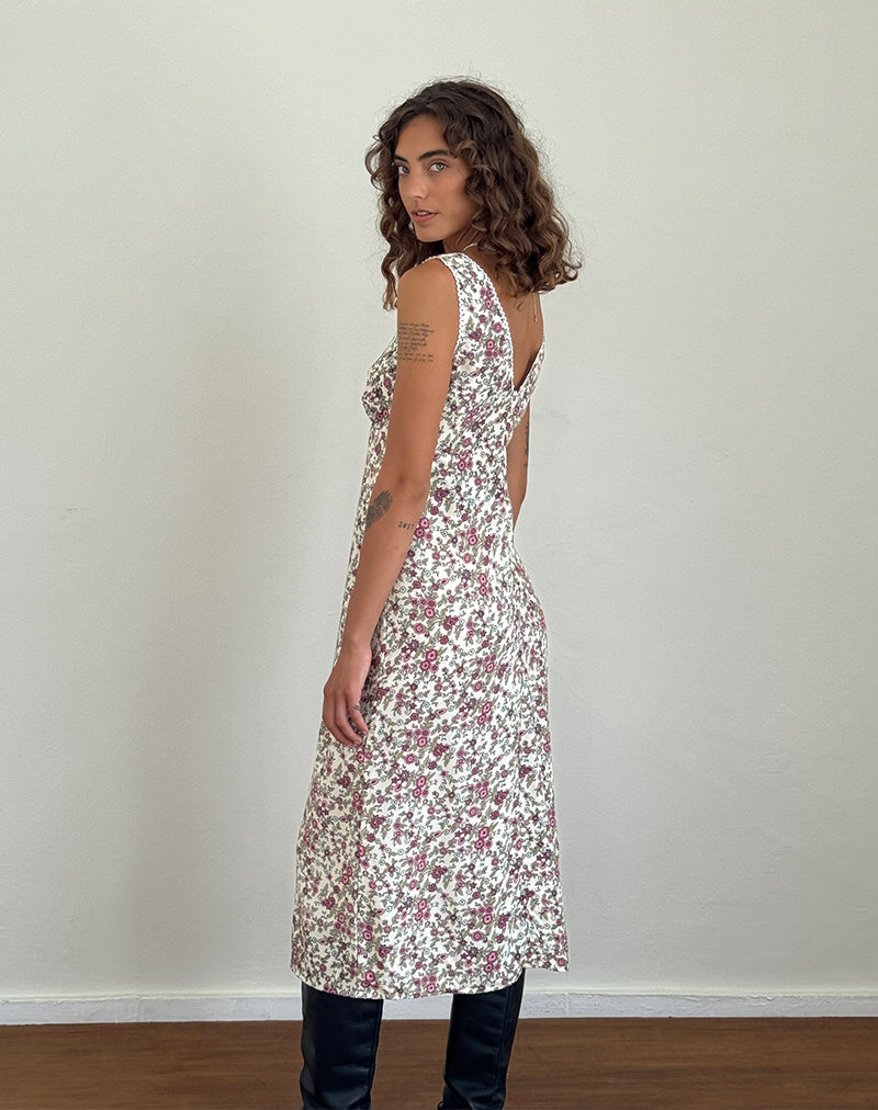 Image of Lavisha Midikleid in Vintage Bloom Elfenbein