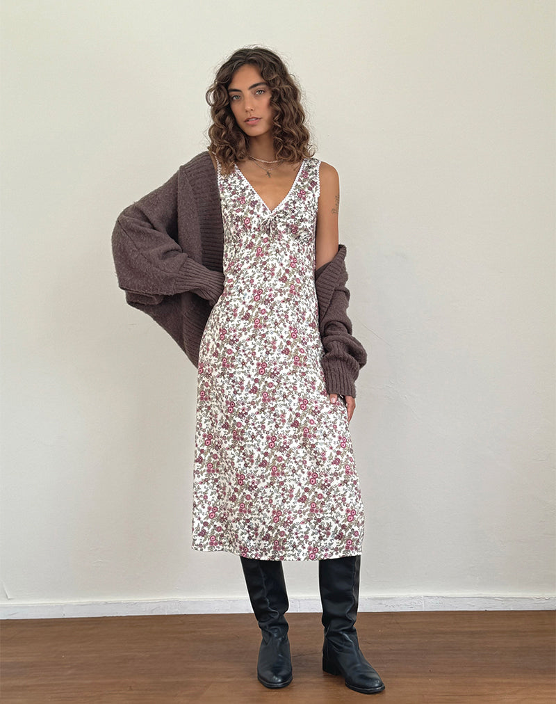 Image of Lavisha Midikleid in Vintage Bloom Elfenbein
