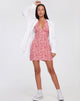 Abbildung von Leana Mini Dress in Ditsy Butterfly Pfirsich und Rot