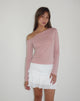 Bild von Ledez Asymmetrisches Slouchy Top in Pink Lady Tissue