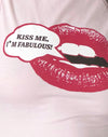 Rosa mit Kiss Me I'm Fab Grafik