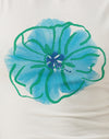 Elfenbein mit bemalter blauer Blume