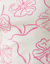 Weiß mit rosa Hibiskus-Doodle-Druck