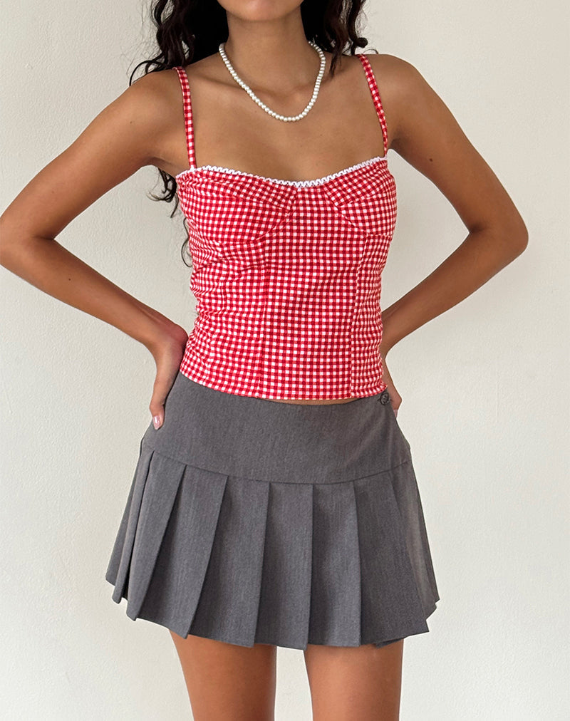 Leif Cami Top aus roter Gingham