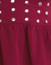 Burgunderfarbener Jersey mit Nieten