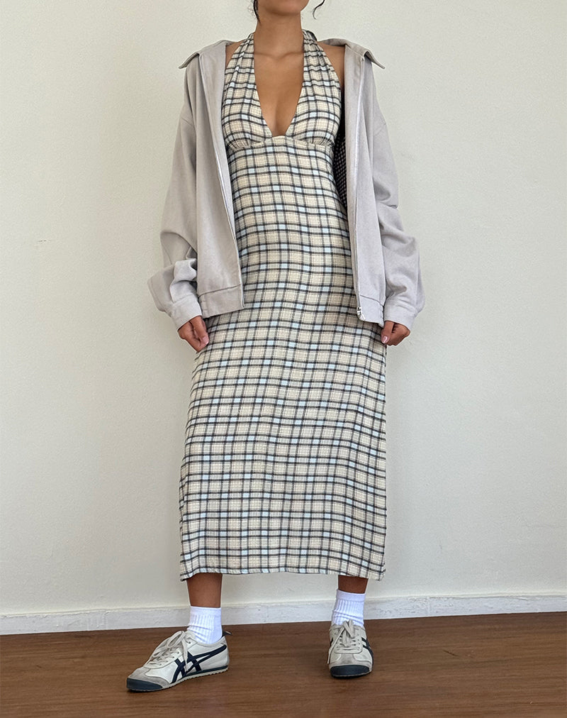 Image of Lenata Midikleid mit Rollkragen in Pastellblau Tartan