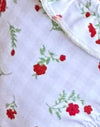 Rot Floral Beige Gingham mit Rüsche