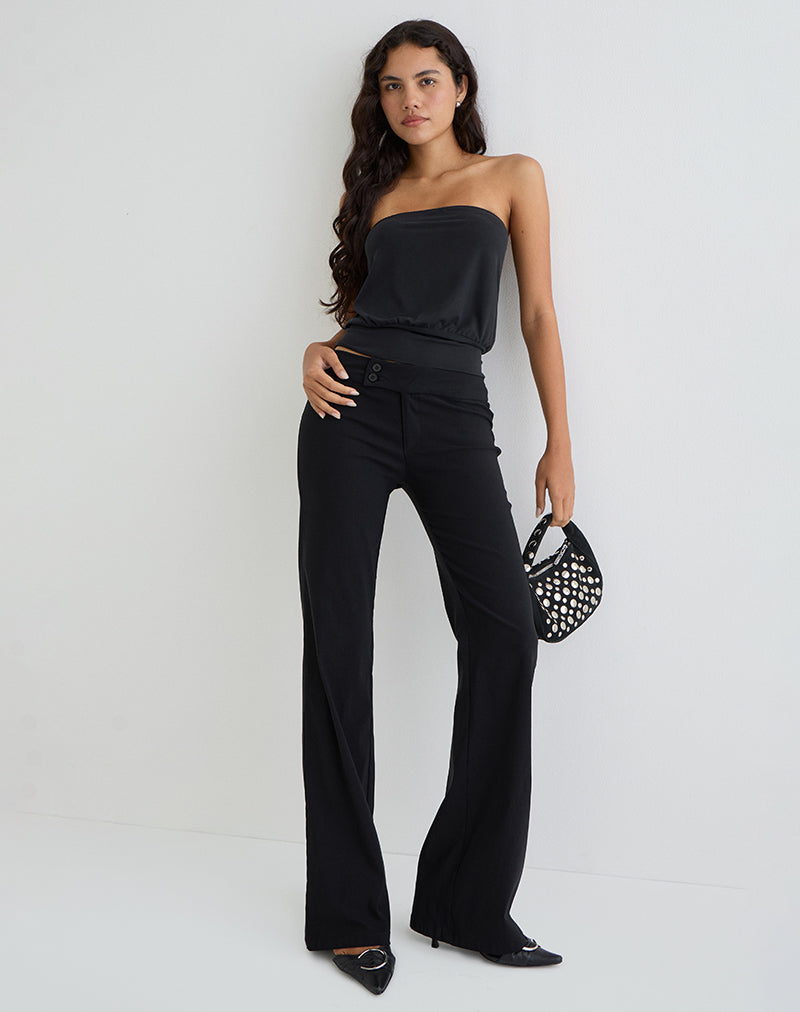Image of Leocadia Bandeau-Top aus Cupro Schwarz