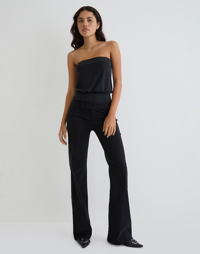 Image of Leocadia Bandeau-Top aus Cupro Schwarz