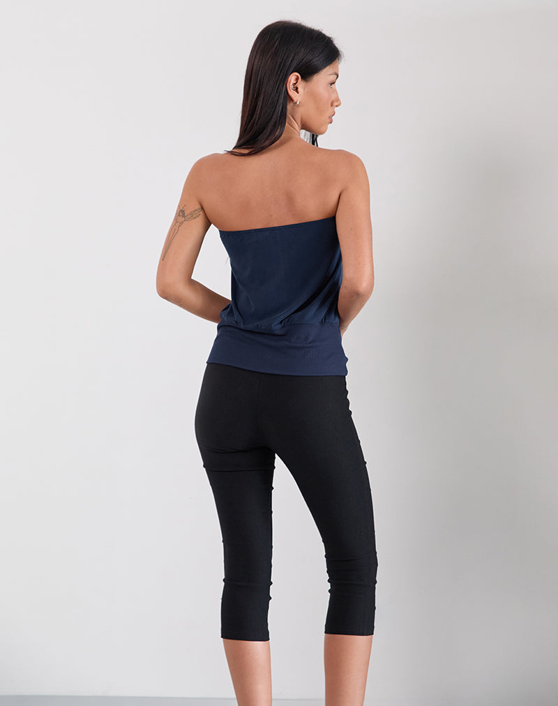 Bild von Leocadia Long Bandeau Top In Cupro Navy