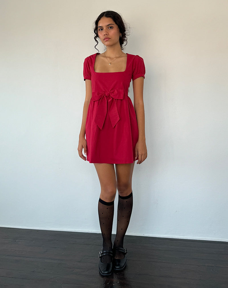 Image of Leshiana Minikleid aus Popeline Adrenalin Rot