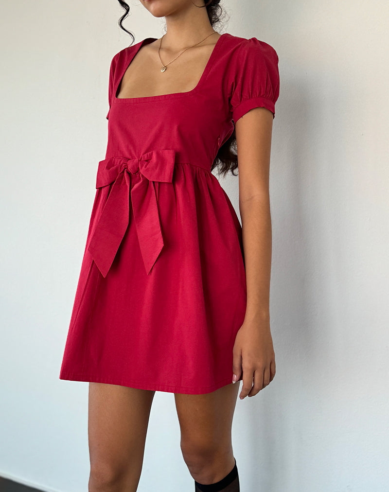 Image of Leshiana Minikleid aus Popeline Adrenalin Rot