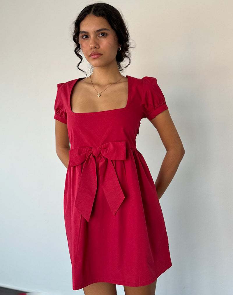 Image of Leshiana Minikleid aus Popeline Adrenalin Rot