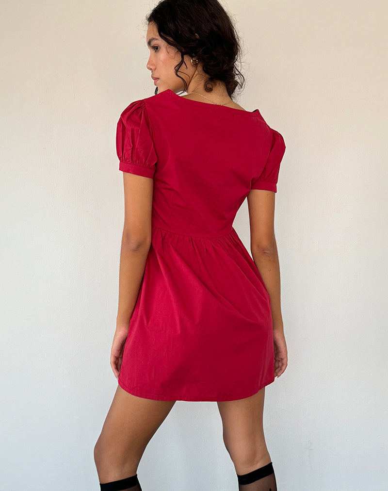 Image of Leshiana Minikleid aus Popeline Adrenalin Rot