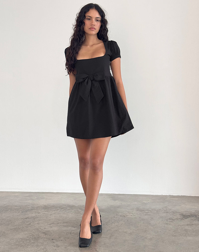 Image of Leshiana Minikleid aus Popeline Schwarz