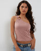 Bild von Letitia O Ring One Shoulder Crop Top in Dusty Pink