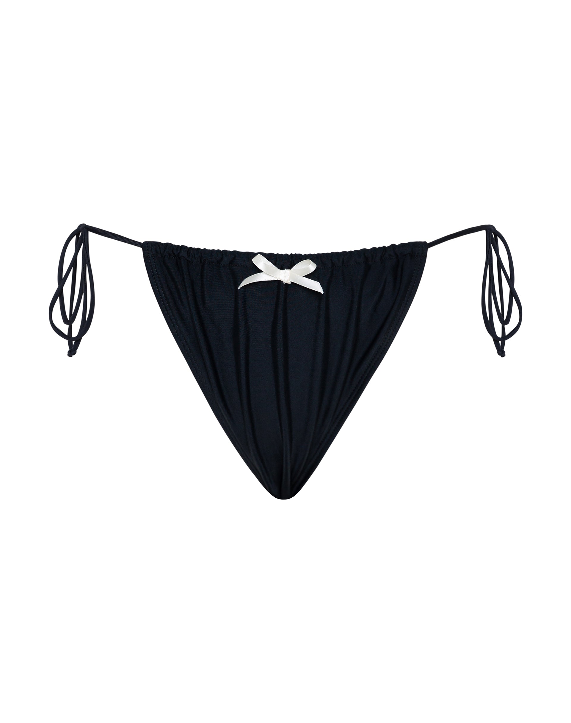Image of Leyna Bikiniunterteil in Schwarz mit elfenbeinfarbener Schleife