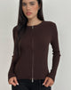 Image of Liano Zip-Cardigan aus Rippenstrick Braun