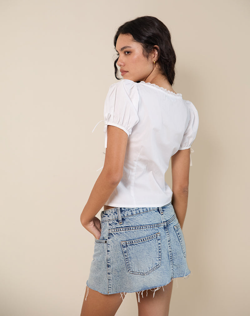 Image of Lias Bluse mit Puffärmeln in Weiß