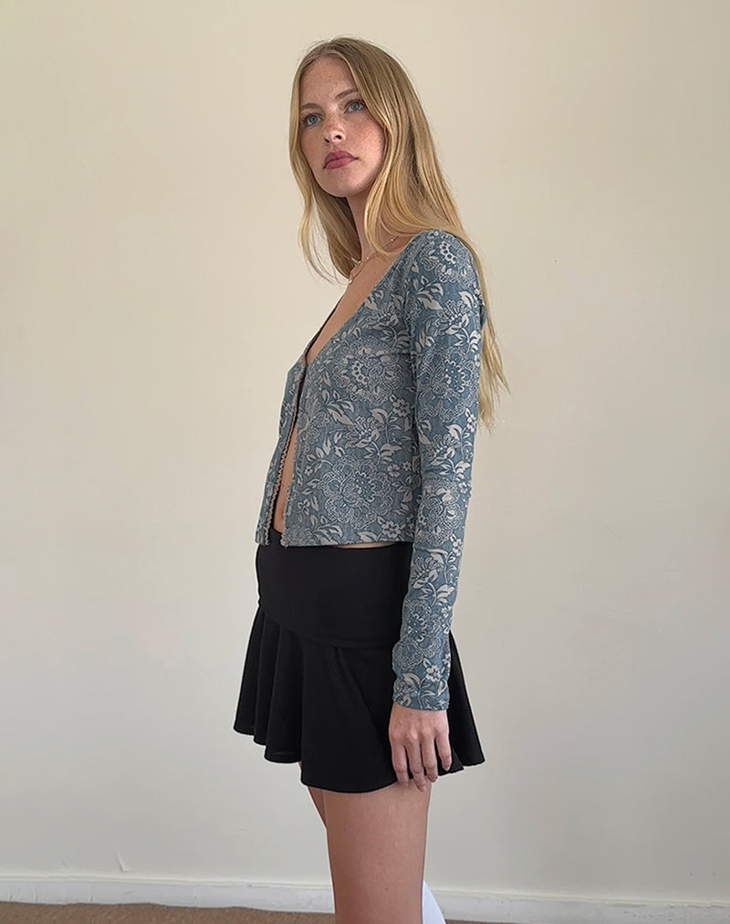 Image of Libby Cardi aus blauem Lycra mit Ornamenten
