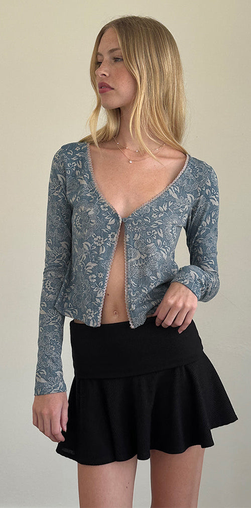 Image of Libby Cardi aus blauem Lycra mit Ornamenten
