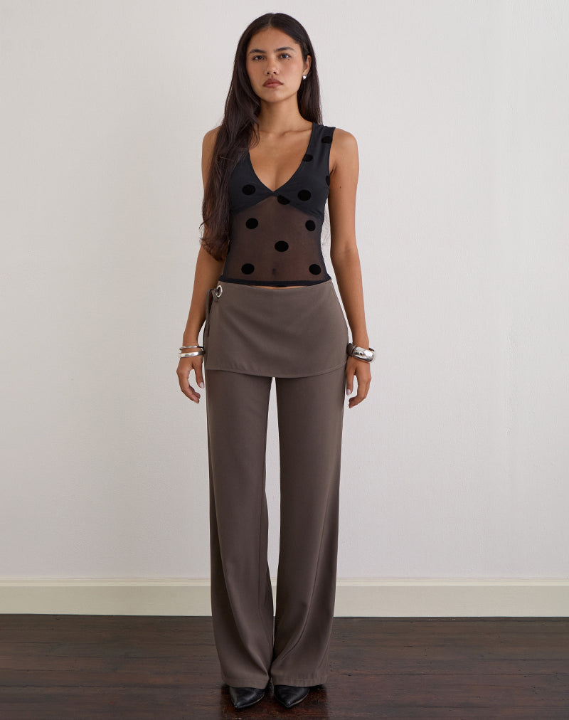 Elka Wrap Trouser in Tailoring Truffle