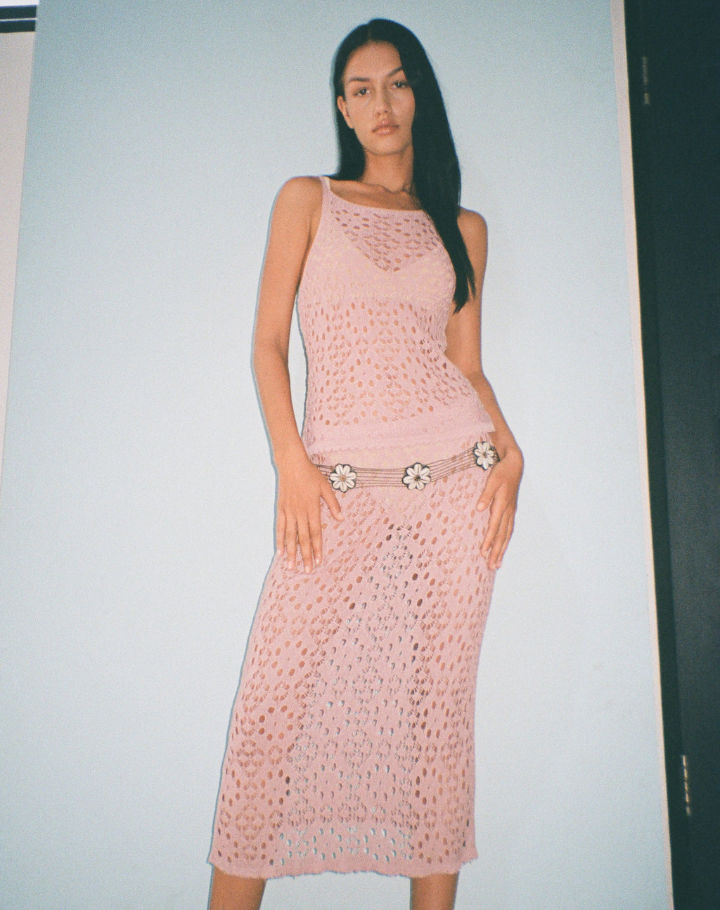 Limu gehäkeltes Cami-Top in staubigem Rosa