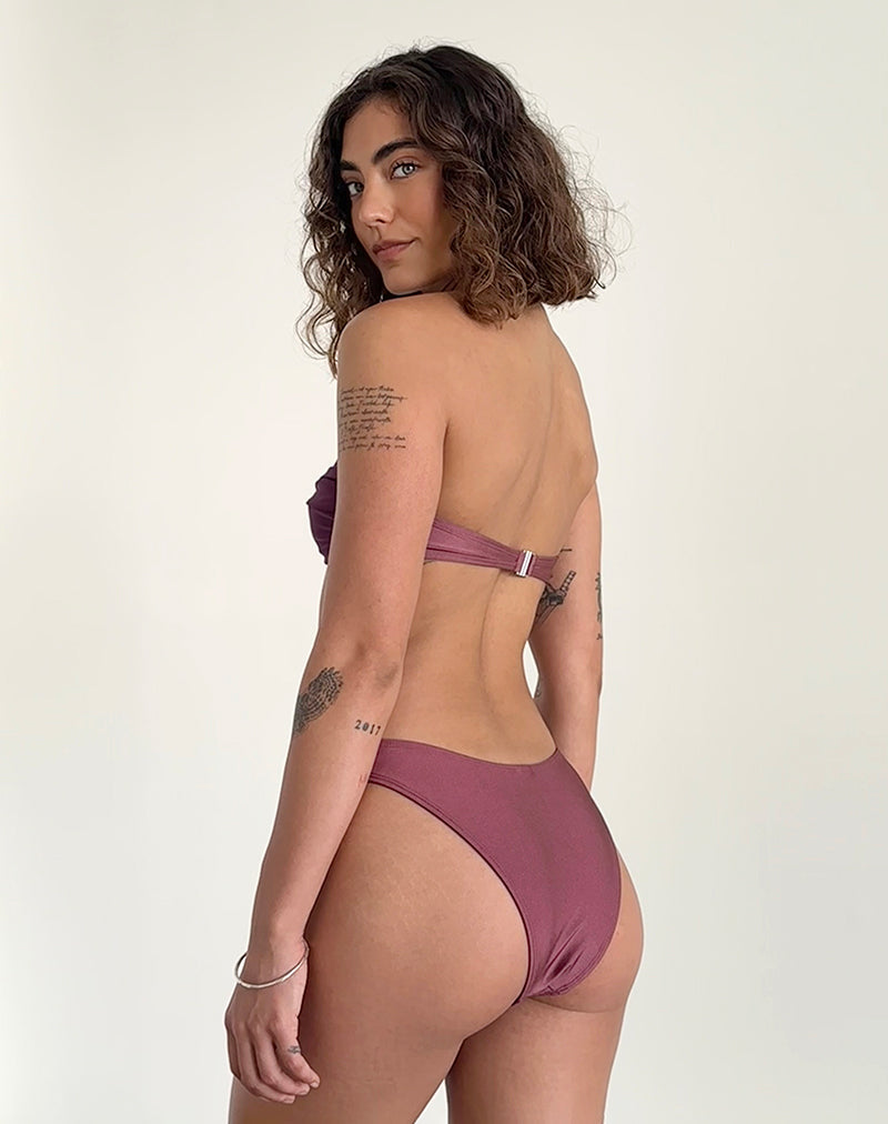 Bild von Linda Twist Bikini Top in Deep Mauve Plum