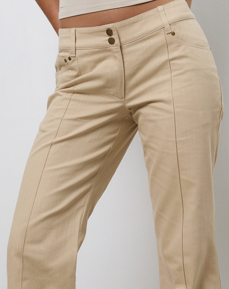 Bild von Lintira Slim Leg Hose aus Twill Sand