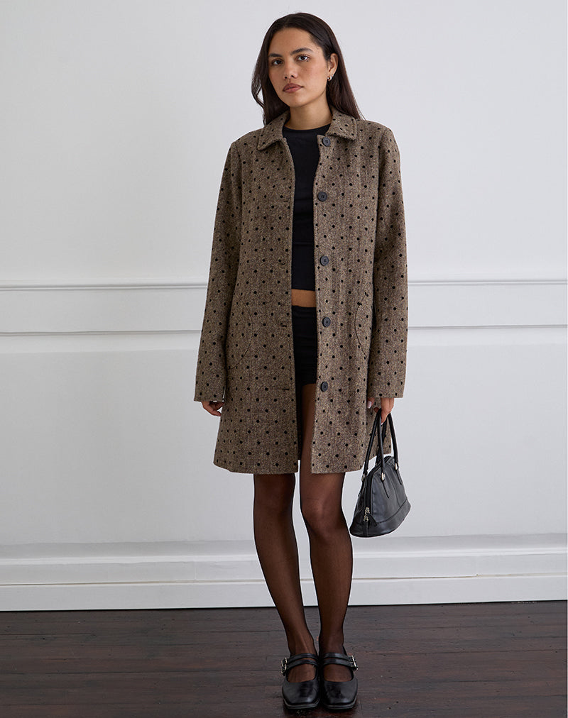 Image of Lirena Langarmmantel in Polka Braun