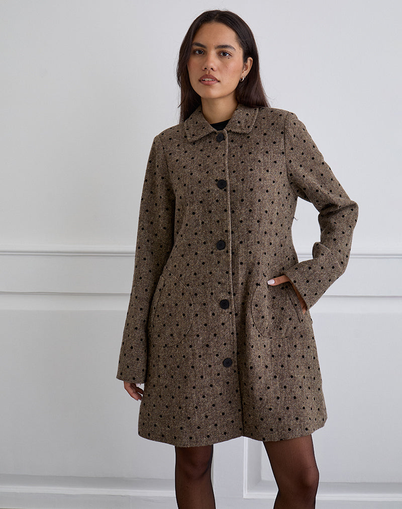 Image of Lirena Langarmmantel in Polka Braun