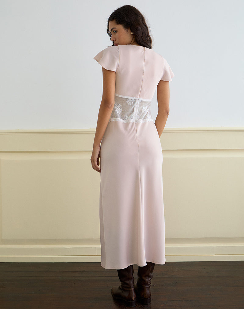 Image of Lirenda Midikleid aus Satin in Babyrosa