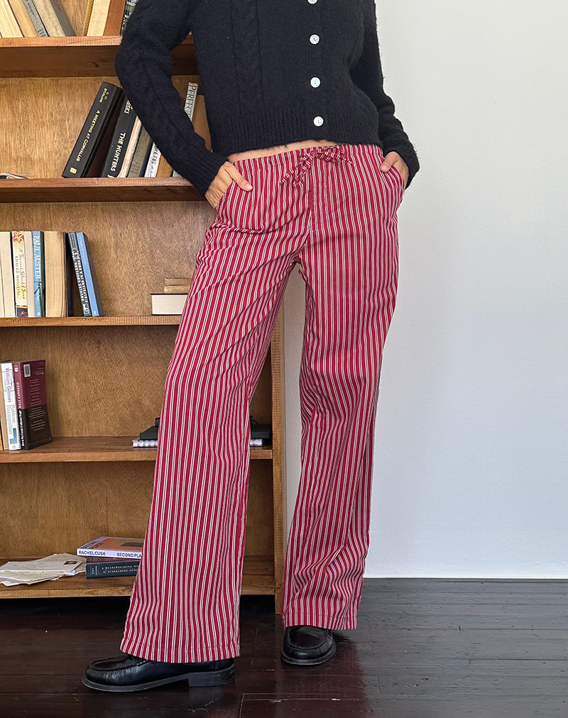 Image of Lirura Freizeithose in Maroon Stripe